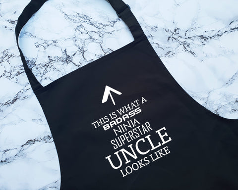 This Is What A Badass Uncle Looks Like Apron Kitchen Chefs Baking BBQ For Great Uncle Godfather Brother In Law Gift For Him Her AP0692