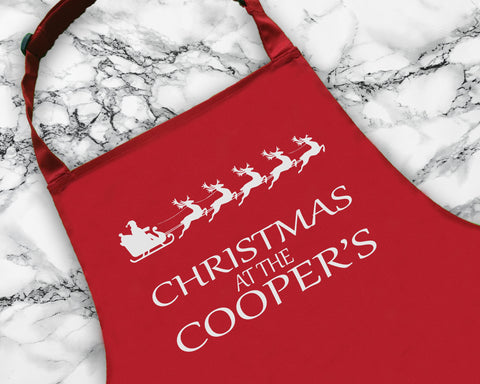 Personalised Santa Reindeer Christmas Apron Gift For Mum Dad Brother Sister Husband Boyfriend Cooking Baking Custom Apron Christmas Gift