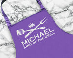 Personalised King of the Grill Apron Custom Cooking Baking Apron Gifts For Him For Dad For Husband Mens Apron Gift Idea AP0015