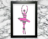 Personalised Ballet Ballerina Dance Dancing Girl Gift Word Art Wall Room Decor Prints PG0071