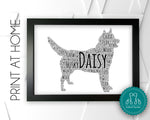 Personalised PRINTABLE Word Art Gift Husky Dog Gift For Pooch Lover Wall Prints Wall Art Digital Download Gift Wall Art Print Puppy DDGC1396