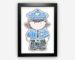 Personalised Police Officer Police Woman Gift Word Art Wall Room Decor Prints NP030