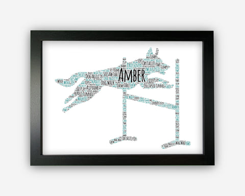 Personalised Dog Agility Gifts Word Art Wall Print