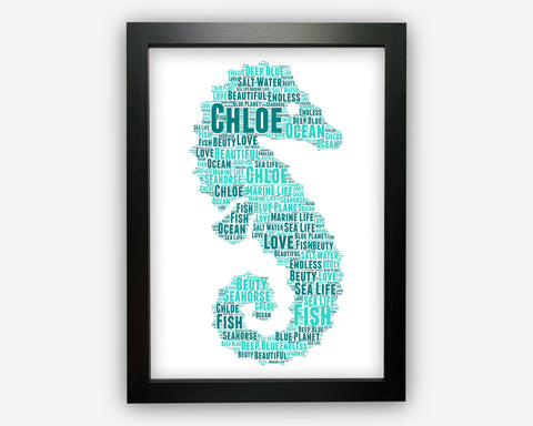 Personalised Seahorse Word Art Gift