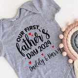 Matching First Fathers Day T Shirt and Babygrow Baby Vest