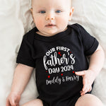 Matching First Fathers Day T Shirt and Babygrow Baby Vest