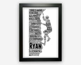 Personalised Rock Climbing Gifts Word Art Print