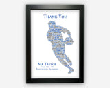 Personalised Rugby Teacher/Coach Gifts Print Gift For Rugby Player