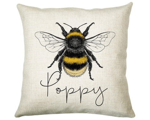 Personalised Bumble Bee Cushion Gift Printed Name Design