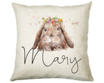 Personalised Bunny Rabbit Cushion Gift Printed Name Design