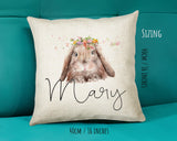 Personalised Bunny Rabbit Cushion Gift Printed Name Design