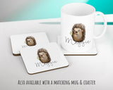 Personalised Hedgehog Cushion Gift Printed Name Design