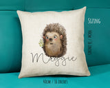 Personalised Hedgehog Cushion Gift Printed Name Design