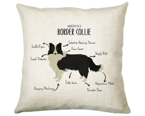 Anatomy of a Border Collie Funny Gift For Him Or Her Cushion Pillow Bedroom Decor CS378