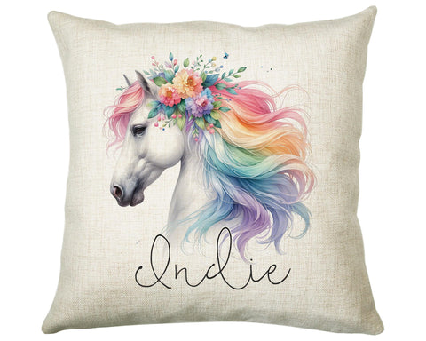 Personalised Horse Lover Cushion Gift Printed Name Design