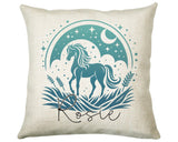 Personalised Horse Lover Cushion Gift Printed Name Design