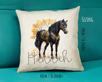 Personalised Horse Lover Cushion Gift Printed Name Design