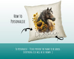 Personalised Horse Lover Cushion Gift Printed Name Design