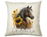 Personalised Horse Lover Cushion Gift Printed Name Design