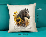 Personalised Horse Lover Cushion Gift Printed Name Design