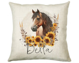 Personalised Horse Lover Cushion Gift Printed Name Design