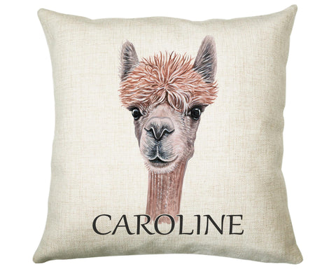 Personalised Alpaca Cushion Gift Printed Name Design