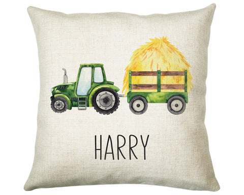 Personalised Tractor Cushion Gift Printed Name Design