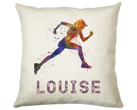 Personalised Women Runner Cushion Gift For Her Girls Bedroom Printed Name Design