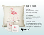 Personalised Pink Flamingo Cushion Gift Printed Name Design