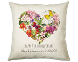 Personalised 4th Flower Anniversary Gift Cushion 4 Years Custom Design Gift Valentines Present