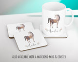 Personalised Horse Cushion Gift Printed Name Design