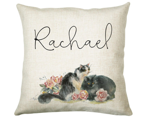 Personalised Cat Lover Cushion Gift Printed Name Design