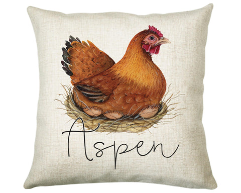 Personalised Chicken Cushion Gift Printed Name Design Farm Bird Cushion Throw Pillow Gift For Mum Dad Friend Bedroom Birthday Gift CS145