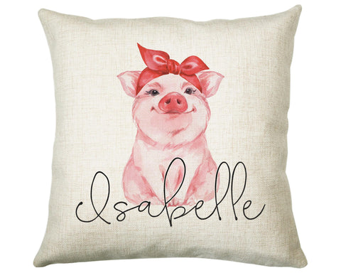 Personalised Piglet Pig Cushion Gift Printed Name Design