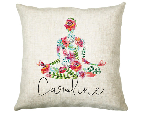 Personalised Yoga Cushion Gift Printed Name Design