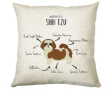 Anatomy of a Shih Tzu Funny Gift For Him Or Her Cushion Pillow Bedroom Decor STC0087