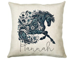 Personalised Horse Lover Cushion Gift Printed Name Design