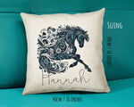 Personalised Horse Lover Cushion Gift Printed Name Design