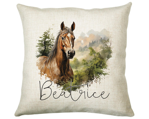 Personalised Horse Lover Cushion Gift Printed Name Design