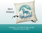 Personalised Horse Lover Cushion Gift Printed Name Design