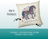 Personalised Horse Lover Cushion Gift Printed Name Design