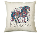 Personalised Horse Lover Cushion Gift Printed Name Design