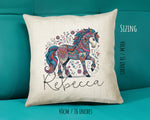 Personalised Horse Lover Cushion Gift Printed Name Design