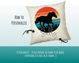 Personalised Horse Lover Cushion Gift Printed Name Design