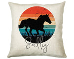 Personalised Horse Lover Cushion Gift Printed Name Design