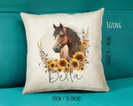 Personalised Horse Lover Cushion Gift Printed Name Design