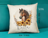 Personalised Horse Lover Cushion Gift Printed Name Design