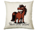 Personalised Horse Lover Cushion Gift Printed Name Design