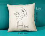 First Fathers Day Cushion Personalised Gift for Dad