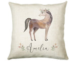 Personalised Horse Cushion Gift Printed Name Design